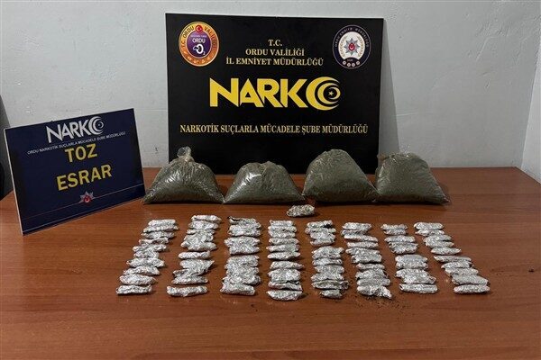 Ordu Valiliği, Narkotik Suçlarla Mücadele Şube Müdürlüğü tarafından gerçekleştirilen saha