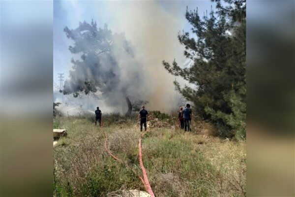 Hatay’ın Belen ilçesine bağlı Sarımazı mevkiinde çıkan orman yangını kısa