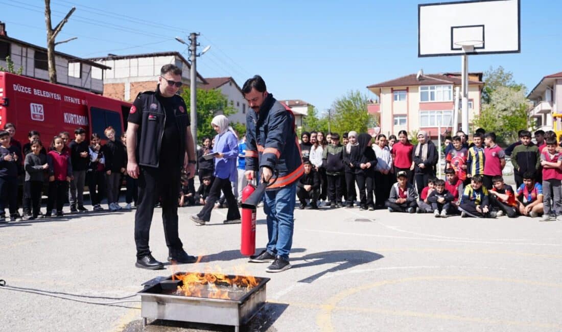 Düzce Belediyesi, yangın güvenliği konusunda toplum bilincini artırmayı hedefleyerek, okullarda