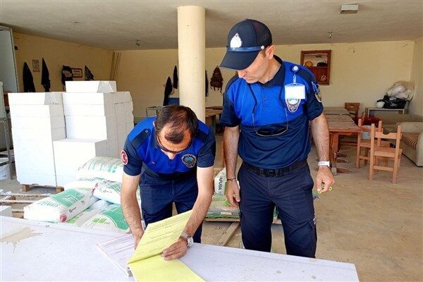 Bodrum Belediyesi Zabıta Müdürlüğü ekipleri, 15 Mayıs’ta başlayan inşaat yasağının