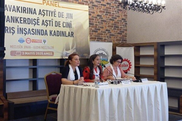 Diyarbakır'da KESK, DİSK, TMMOB ve Tabip Odası'nın düzenlediği "Barış İnşasında