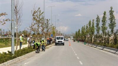 Büyükşehir Belediyesi tarafından yapılan temizlik çalışmaları kapsamında şehirdeki park, bahçe