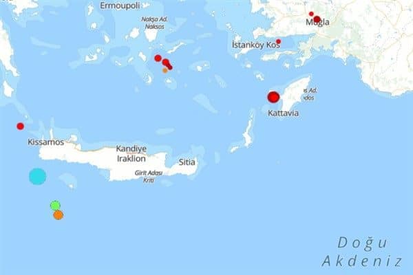 Boğaziçi Üniversitesi Kandilli Rasathanesi ve Deprem Araştırma Enstitüsü (KRDAE) verilerine