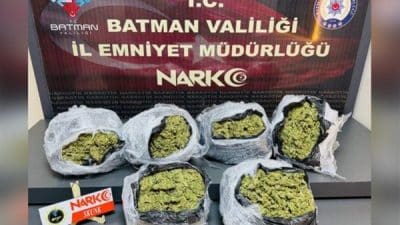 Batman İl Emniyet Müdürlüğü Narkotik Suçlarla Mücadele Şube Müdürlüğünce uyuşturucu