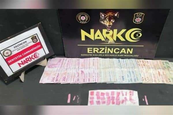 Erzincan İl Emniyet Müdürlüğü Narkotik Suçlarla Mücadele Şube Müdürlüğü ekipleri
