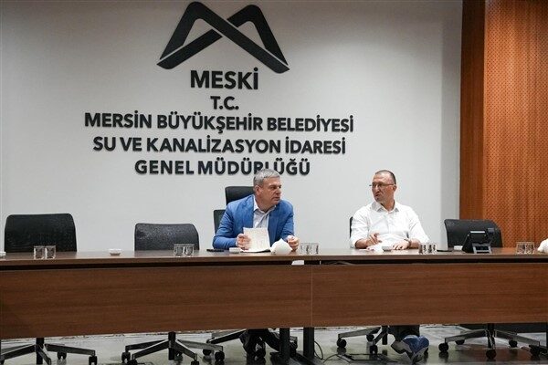 MESKİ Genel Müdürü İrfan Korkmaz, Genel Müdür Yardımcısı Ali Yılmaz,