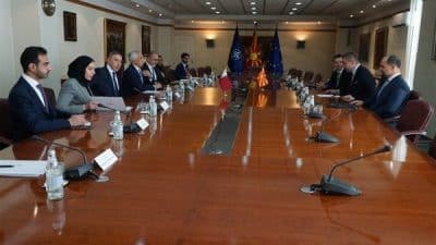 Katar Dışişleri Bakanı Al Muraikhi, Kuzey Makedonya Cumhuriyeti Başbakanı Hristijan Mickoski ve Dışişleri