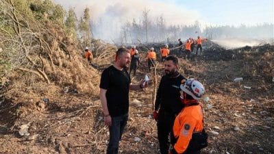 Dün akşama doğru Buca Zafer Mahallesi Olduruk mevkisinde çıkan orman