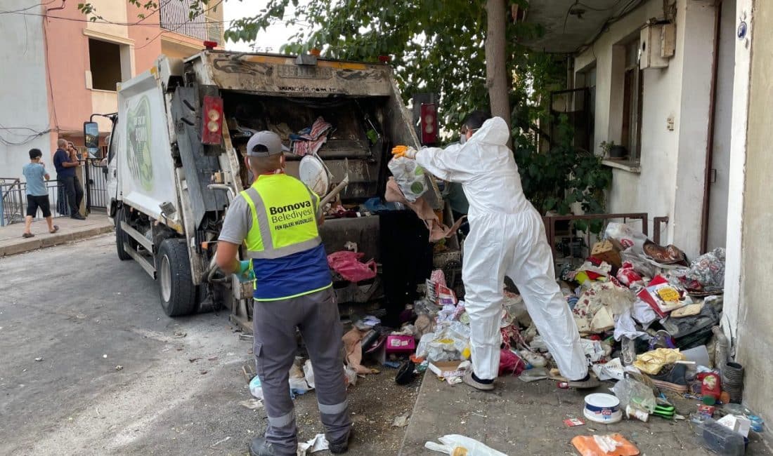 İhbar sonrası harekete geçen Bornova Belediyesi; Temizlik İşleri, Fen İşleri,
