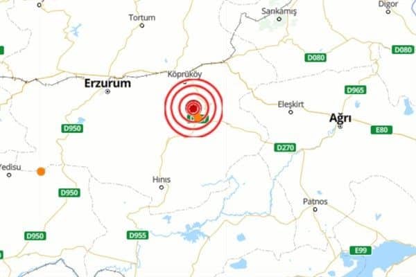 Boğaziçi Üniversitesi Kandilli Rasathanesi ve Deprem Araştırma Enstitüsü (KRDAE) verilerine