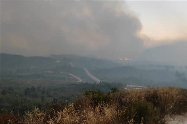 Yangına Hatay Büyükşehir Belediyesi itfaiyesi, AFAD ekipleri ve Orman İşletme
