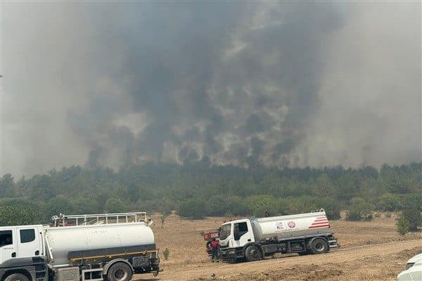 Karabük Belediye Başkanı Özkan Çetinkaya da ekiplerle birlikte sahada yer