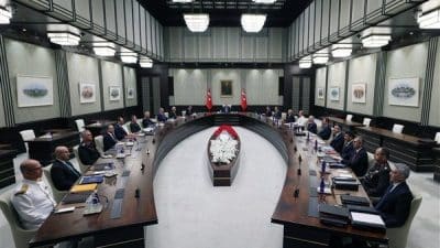 Milli Güvenlik Kurulu, Cumhurbaşkanı Recep Tayyip Erdoğan’ın başkanlığında Cumhurbaşkanlığı Külliyesi’nde