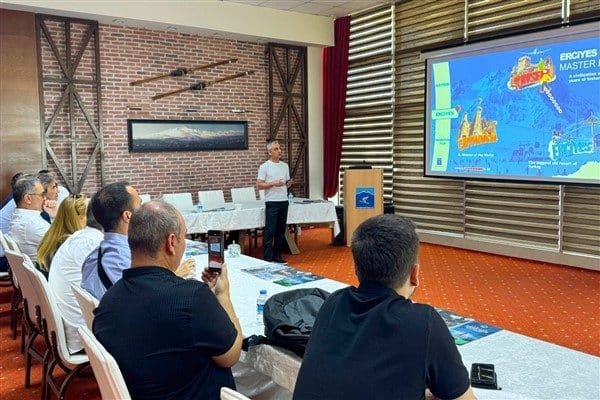 Ziyarette Polonya’dan gelen turizmcilere Erciyes ile ilgili geniş bir sunum