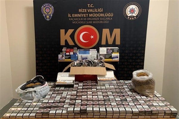 Rize İl Emniyet Müdürlüğü, kaçakçılık ve organize suçlarla mücadele kapsamında il