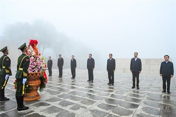 Çin Cumhurbaşkanı Xi Jinping, bugün Shanxi eyaletinin Yangquan kentinde yaptığı