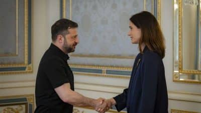 Ukrayna Devlet Başkanı Zelenski, İsviçre Ulusal Konseyi Başkanı Maja Riniker