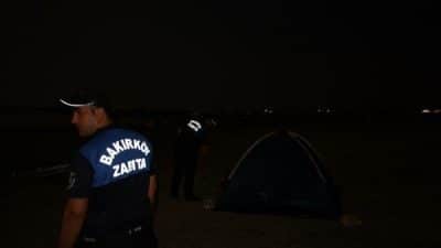Ekipler, kamp alt yapısı bulunmayan ve konaklamanın yasak olduğu sahil