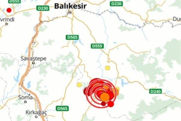 Boğaziçi Üniversitesi Kandilli Rasathanesi ve Deprem Araştırma Enstitüsü (KRDAE) verilerine