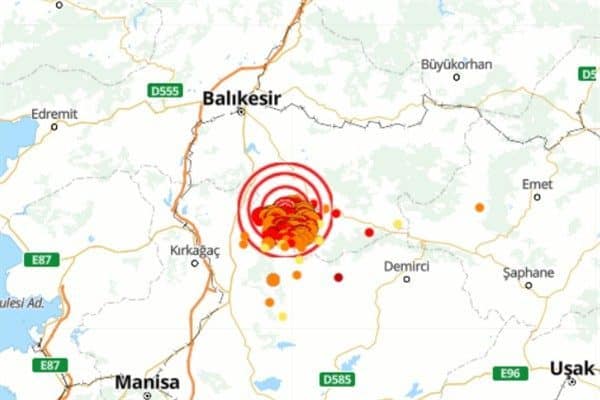 Boğaziçi Üniversitesi Kandilli Rasathanesi ve Deprem Araştırma Enstitüsü (KRDAE) verilerine