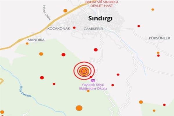 Boğaziçi Üniversitesi Kandilli Rasathanesi ve Deprem Araştırma Enstitüsü (KRDAE) verilerine