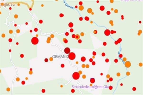 Boğaziçi Üniversitesi Kandilli Rasathanesi ve Deprem Araştırma Enstitüsü (KRDAE) verilerine