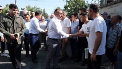 Aladağ Belediyesi’nde Aladağ Belediye Başkanı Kemal Özdemir ile görüşen Güngör