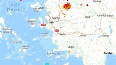 Boğaziçi Üniversitesi Kandilli Rasathanesi ve Deprem Araştırma Enstitüsü (KRDAE) verilerine