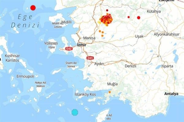Boğaziçi Üniversitesi Kandilli Rasathanesi ve Deprem Araştırma Enstitüsü (KRDAE) verilerine