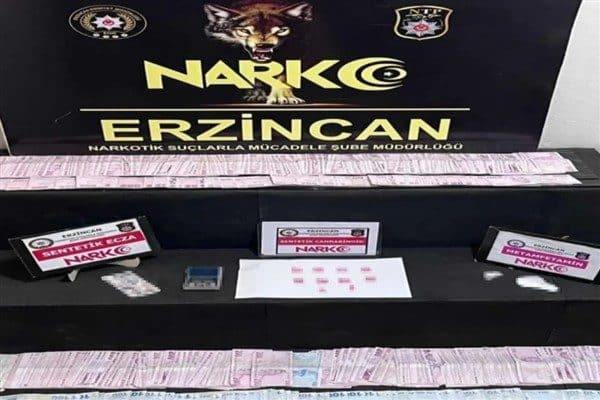 Erzincan İl Emniyet Müdürlüğü Narkotik Suçlarla Mücadele Şube Müdürlüğü ekipleri,