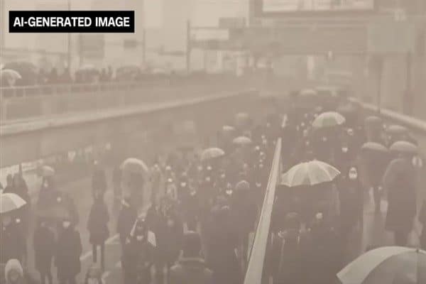 Video, Japonya hükümetinin, Tokyo'nun 20 milyon sakinine, şehirlerinin üzerinde yükselen