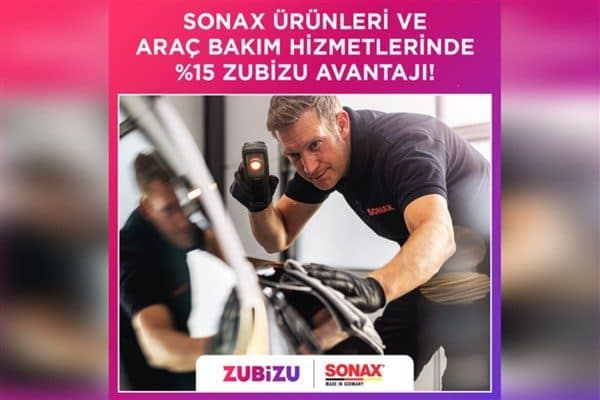 ZUBİZU üyeleri araç bakımının öncü markası Sonax’ta seçili ürün ve